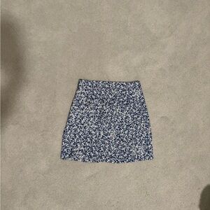 Zara Blue Floral Mini Skirt